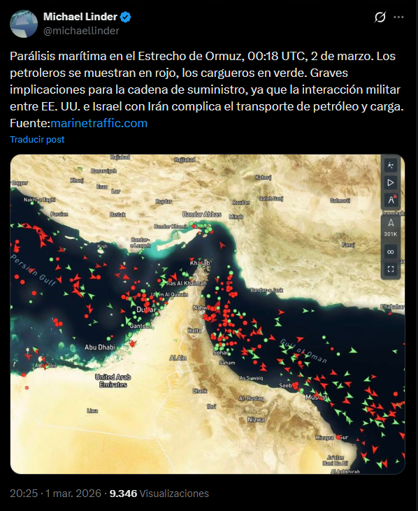 «Si la guerra con Irán se prolonga, el oro y el dólar se triplicarán»