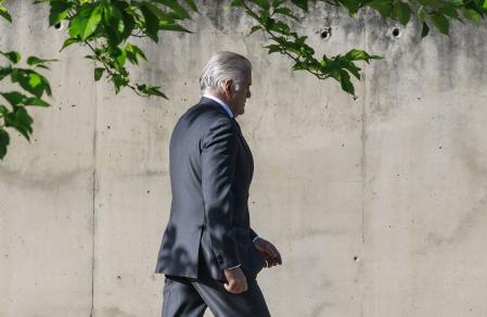 El ex tesorero del Partido Popular, Luis Bárcenas, esta mañana llegando a la Audiencia Nacional