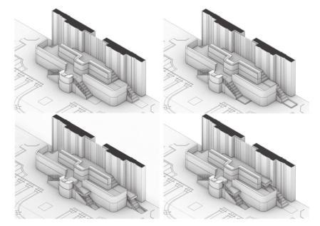 Esquema de la reforma de las escaleras que dan acceso a la tribuna del Congreso