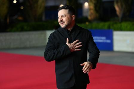 El presidente de Ucrania, Volodímir Zelenski, a su llegada a la cumbre europea de Chipre el jueves&nbsp;