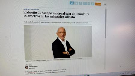 La primera noticia, sobre la muerte de Andic, que tiré a través de la web de 'La Vanguardia'