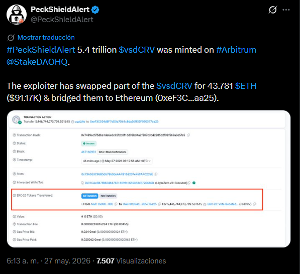 Nuevo hack DeFi: Stake DAO pierde control de vsdCRV por clave privada filtrada