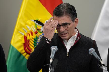El presidente de Bolivia, Rodrigo Paz, este miércoles, cuando anunció una remodelación de su gabinete para intentar superar la crisis. 