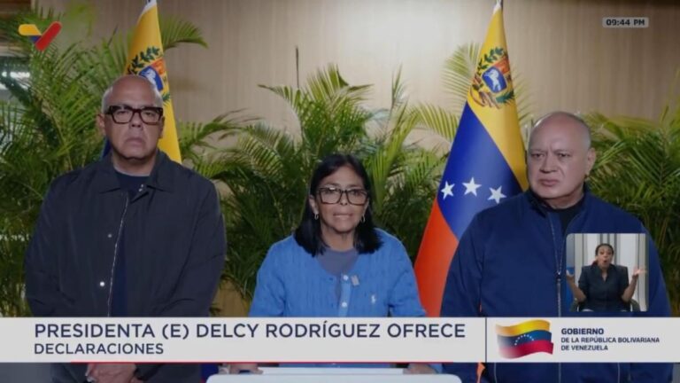 Delcy Rodríguez agradece a Estados Unidos su ayuda tras los dos potentes terremotos en Venezuela