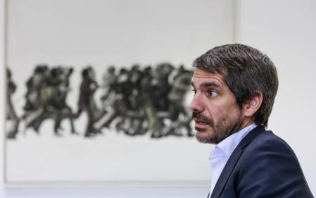 Ernest Urtasun durante un momento de la entrevista