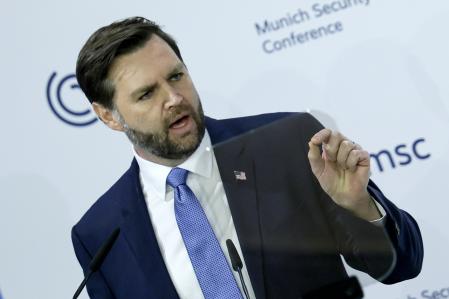 El vicepresidente J.D. Vance durante su polémico discurso crítico con Europa en Munich del 2025&nbsp;