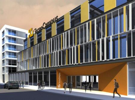 Primera recreación del futuro edificio del TecnoCampus .