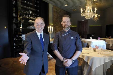 Toni Gerez, jefe de sala y Javi Martinez, chef del Restaurant Castell de Peralada.&nbsp;