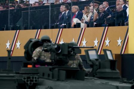 Trump durante la parada militar en Washington por el 250 aniversario de la independencia del país&nbsp;