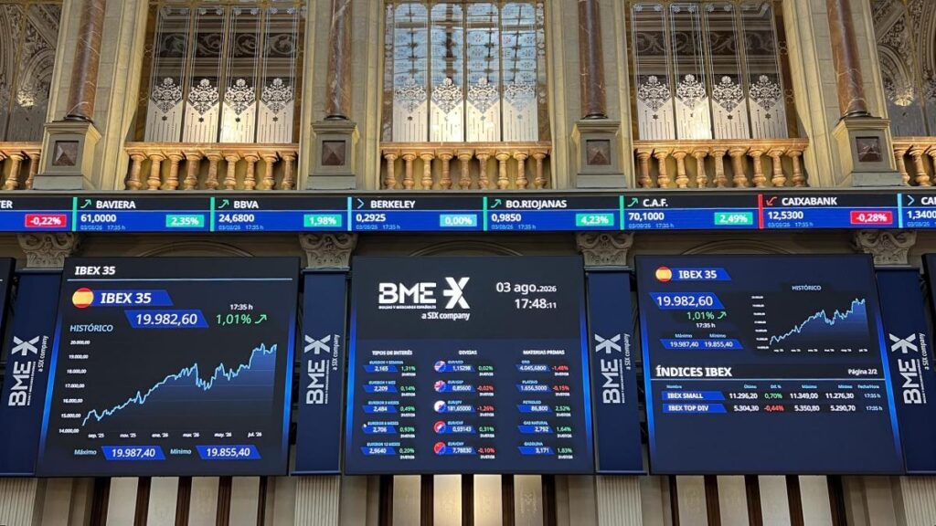 El Ibex hace historia al superar por primera vez los 20.000 puntos