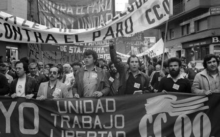 Manifestación de los trabajadores en Santa Coloma para reclamar los derechos laborales