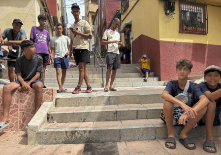 Migrantes en Ceuta, ayer