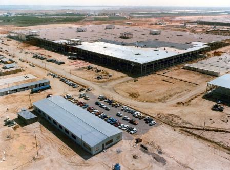 Construcción de la planta de Ford Almussafes en Valencia, cuyas obras empezaron en 1974&nbsp;