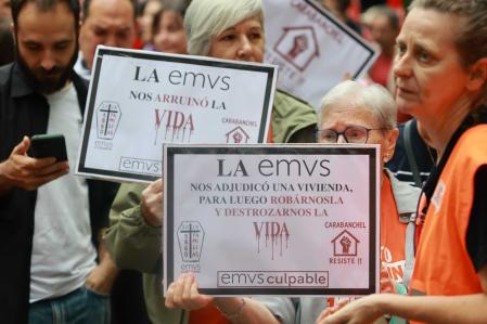 Participantes en la protesta convocada por el Sindicato de Inquilinas&nbsp;